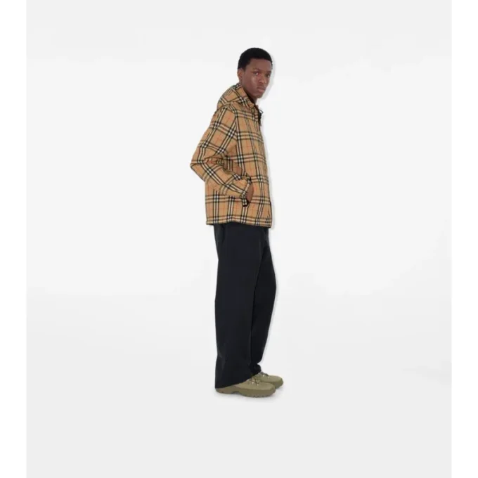 Jachetă reversibilă cu glugă și model în carouri Jachetă reversibilă cu glugă și model în carouri