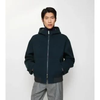 Jachetă reversibilă din lână cu glugă Jachetă reversibilă din lână cu glugă