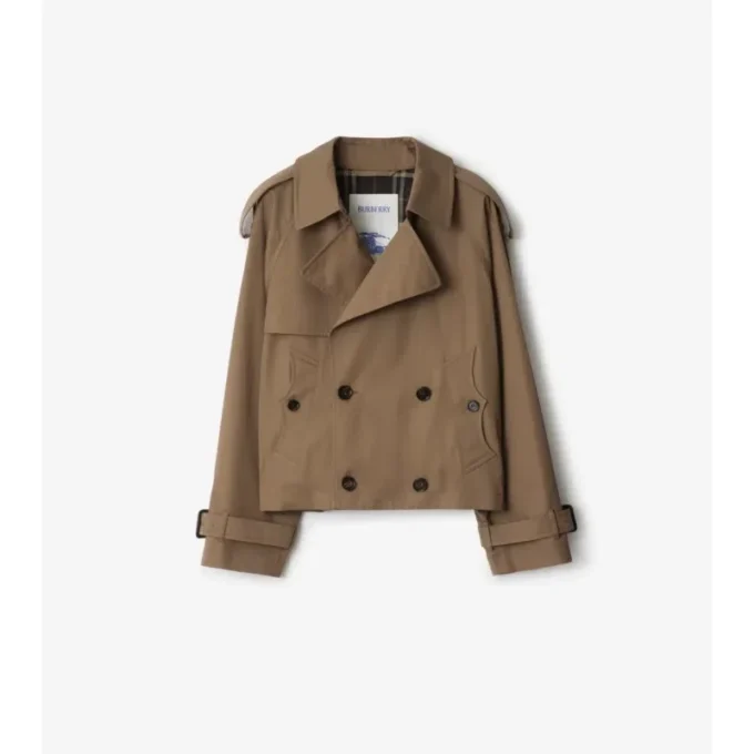 Jachetă scurtă tip trench din Gabardine Jachetă scurtă tip trench din Gabardine