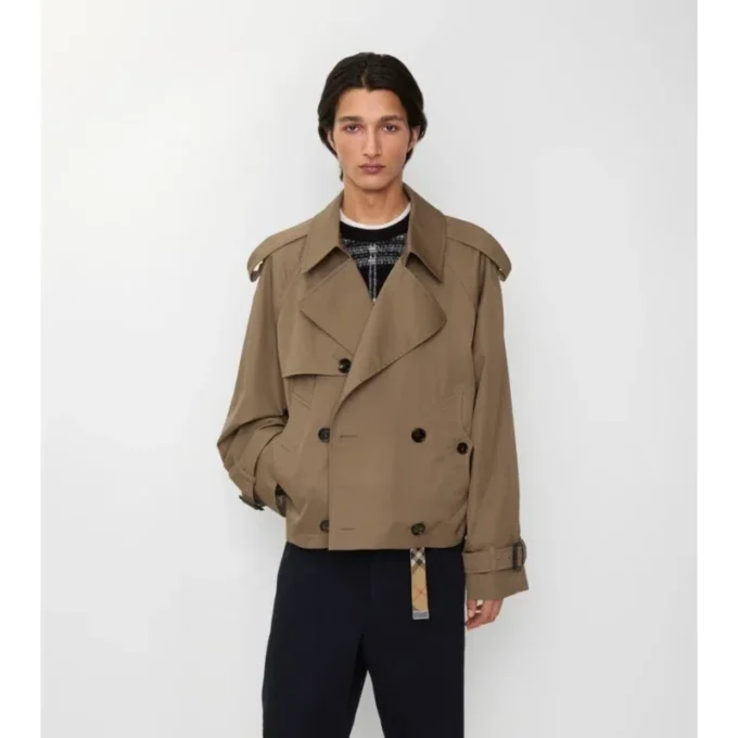 Jachetă scurtă tip trench din Gabardine Jachetă scurtă tip trench din Gabardine
