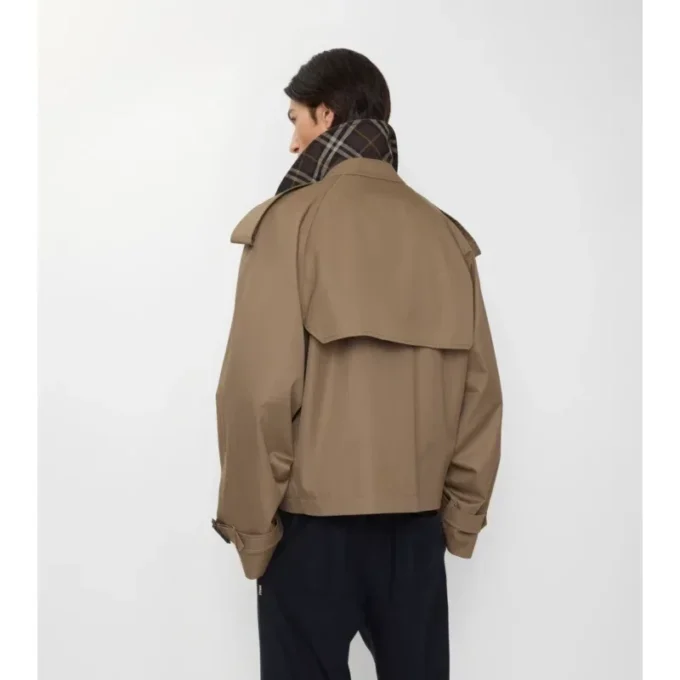 Jachetă scurtă tip trench din Gabardine Jachetă scurtă tip trench din Gabardine