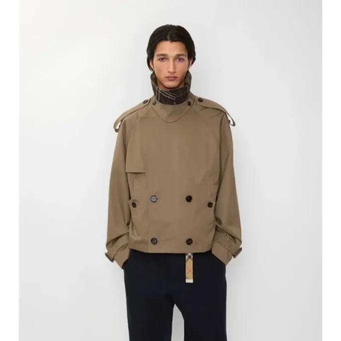 Jachetă scurtă tip trench din Gabardine Jachetă scurtă tip trench din Gabardine