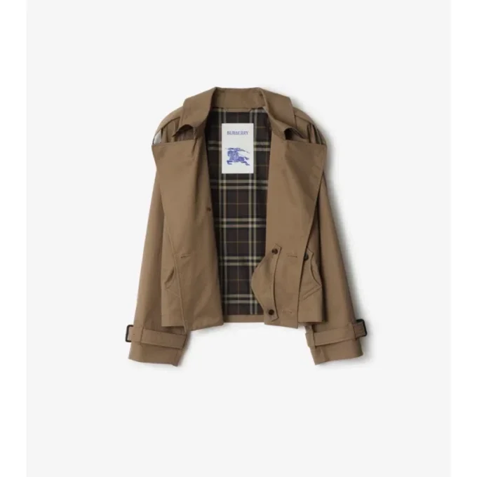Jachetă scurtă tip trench din Gabardine Jachetă scurtă tip trench din Gabardine