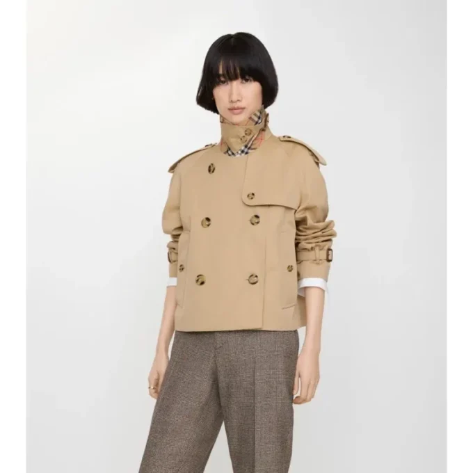 Jachetă trench Mayfair scurtă din Gabardine Jachetă trench Mayfair scurtă din Gabardine