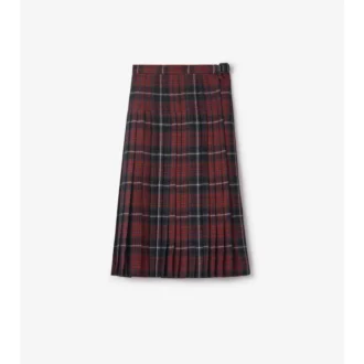 Kilt midi din amestec de lână cu model în carouri