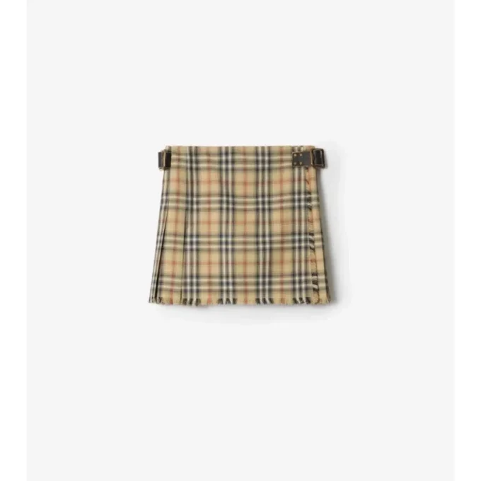 Mini kilt din lână cu model în carouri Mini kilt din lână cu model în carouri