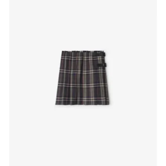 Mini kilt din lână cu model în carouri