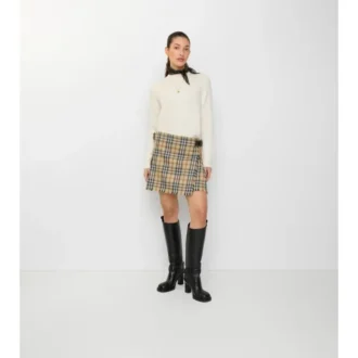 Mini kilt din lână cu model în carouri