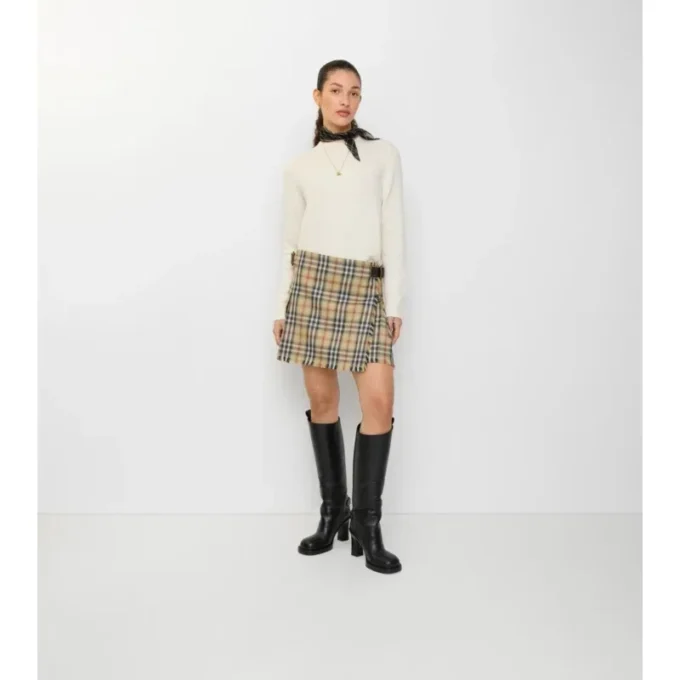 Mini kilt din lână cu model în carouri Mini kilt din lână cu model în carouri