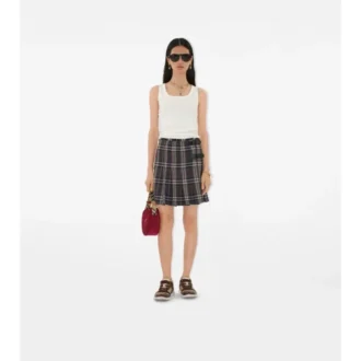 Mini kilt din lână cu model în carouri