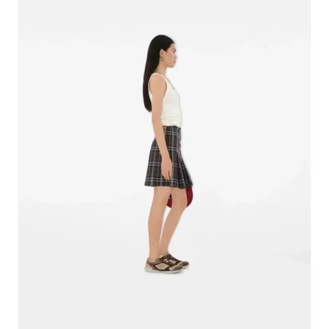 Mini kilt din lână cu model în carouri Mini kilt din lână cu model în carouri