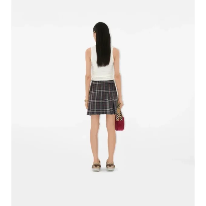 Mini kilt din lână cu model în carouri Mini kilt din lână cu model în carouri