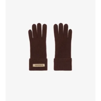 Mănuși din amestec de lână cu patch cu logo