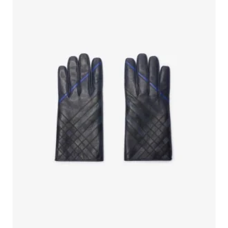 Mănuși din piele cu model intarsia Mănuși din piele cu model intarsia