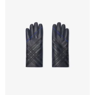 Mănuși din piele cu model intarsia