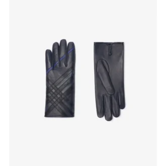 Mănuși din piele cu model intarsia