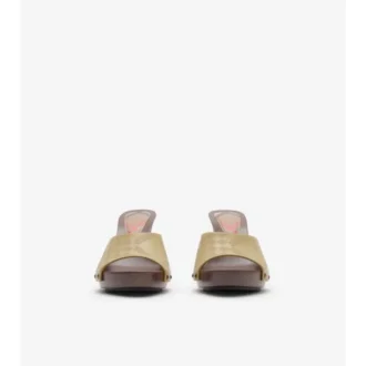 Mule din piele cu model în carouri