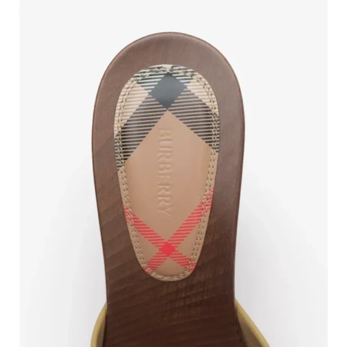 Mule din piele cu model în carouri Mule din piele cu model în carouri