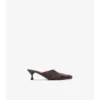 Mule din piele țesută cu model Check Cameo 