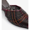 Mule din piele țesută cu model Check Cameo 