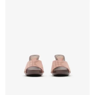Mule Potter din piele de căprioară cu model în carouri Mule Potter din piele de căprioară cu model în carouri