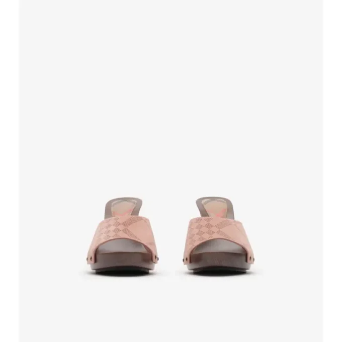 Mule Potter din piele de căprioară cu model în carouri 