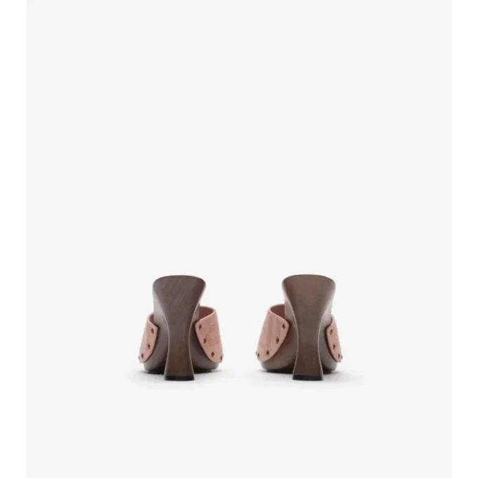 Mule Potter din piele de căprioară cu model în carouri 