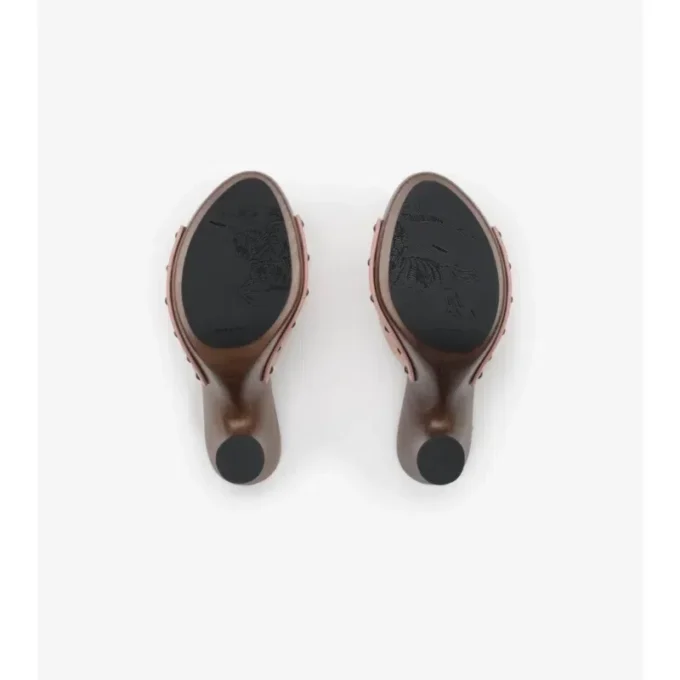 Mule Potter din piele de căprioară cu model în carouri 