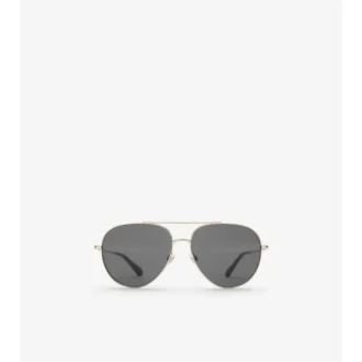Ochelari de soare Aviator cu rame metalice în carouri