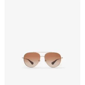 Ochelari de soare Aviator cu rame metalice în carouri