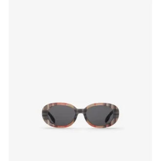 Ochelari de soare ovali cu model în carouri