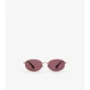 Ochelari de soare ovali Metal Check Ochelari de soare ovali Metal Check