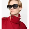 Ochelari de soare oversized cu rame pătrate