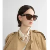 Ochelari de soare pătrați cu model în carouri