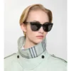 Ochelari de soare pătrați cu model în carouri