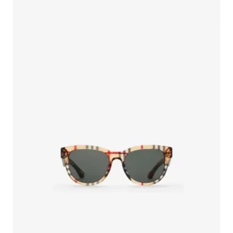 Ochelari de soare rotunzi cu model în carouri Ochelari de soare rotunzi cu model în carouri