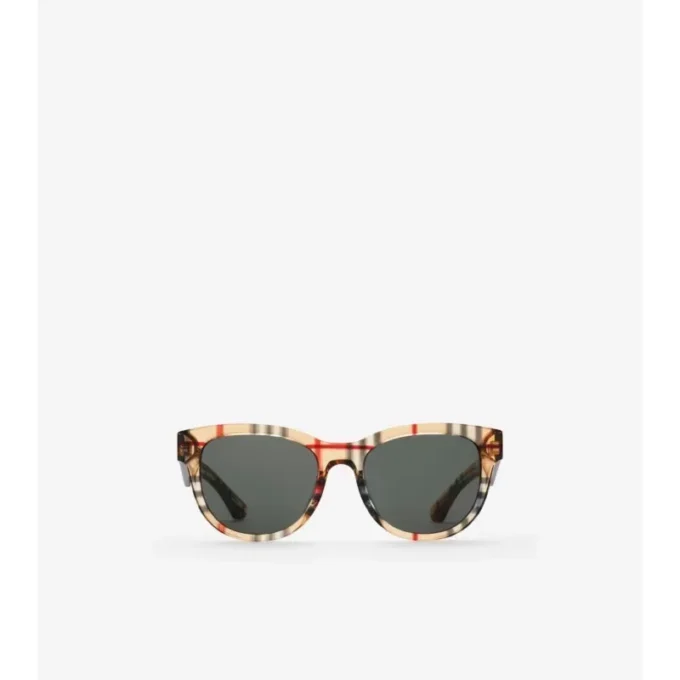Ochelari de soare rotunzi cu model în carouri Ochelari de soare rotunzi cu model în carouri