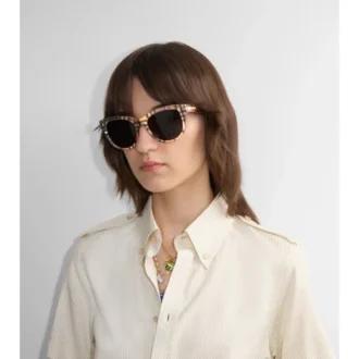 Ochelari de soare rotunzi cu model în carouri Ochelari de soare rotunzi cu model în carouri