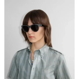 Ochelari de soare rotunzi cu model în carouri Ochelari de soare rotunzi cu model în carouri