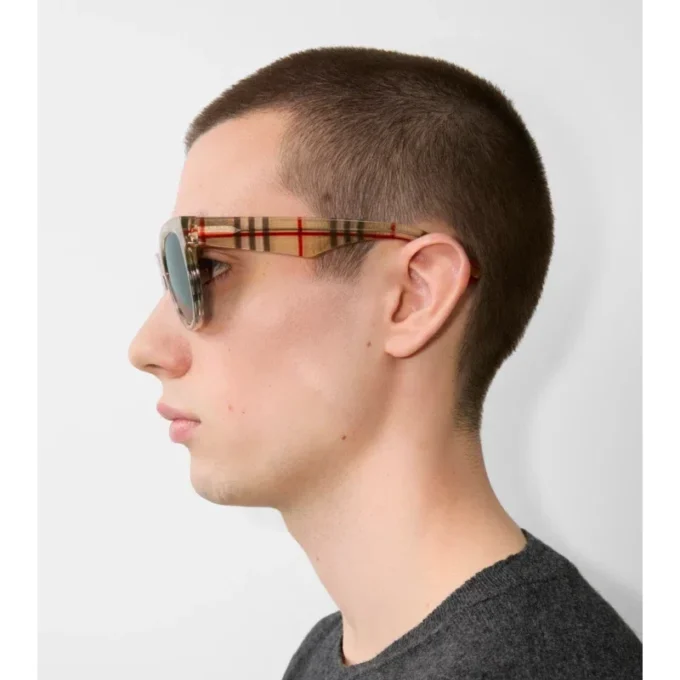 Ochelari de soare rotunzi cu model în carouri Ochelari de soare rotunzi cu model în carouri