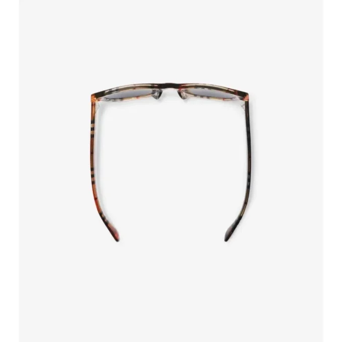 Ochelari de soare rotunzi cu model în carouri Ochelari de soare rotunzi cu model în carouri