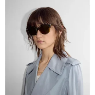 Ochelari de soare rotunzi cu model Tubular Check Ochelari de soare rotunzi cu model Tubular Check