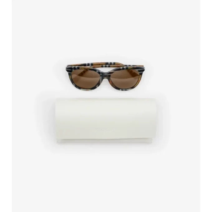 Ochelari de soare rotunzi cu model Tubular Check Ochelari de soare rotunzi cu model Tubular Check