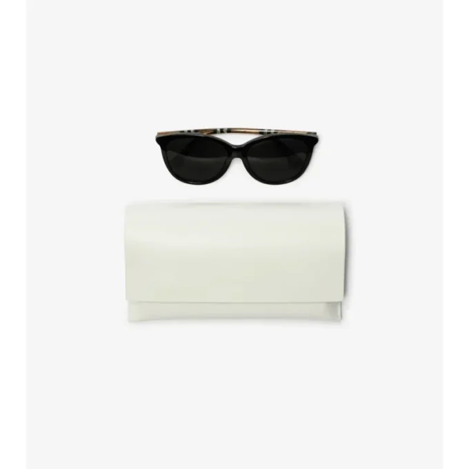 Ochelari de soare rotunzi cu model Tubular Check Ochelari de soare rotunzi cu model Tubular Check