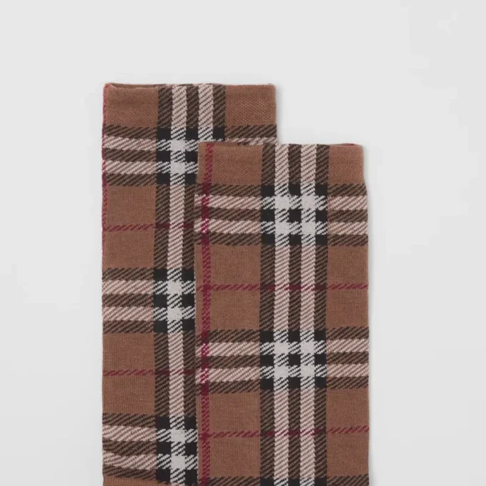 Șosete din bumbac și cașmir cu model Vintage Check în carouri