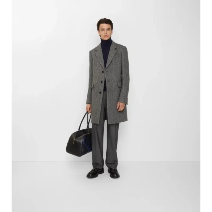 Palton croit din lână cu model în zig-zag