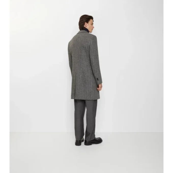 Palton croit din lână cu model în zig-zag