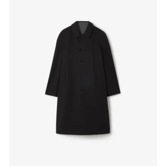 Palton lung reversibil din lână cu imprimeu în carouri Parkbury Car Coat