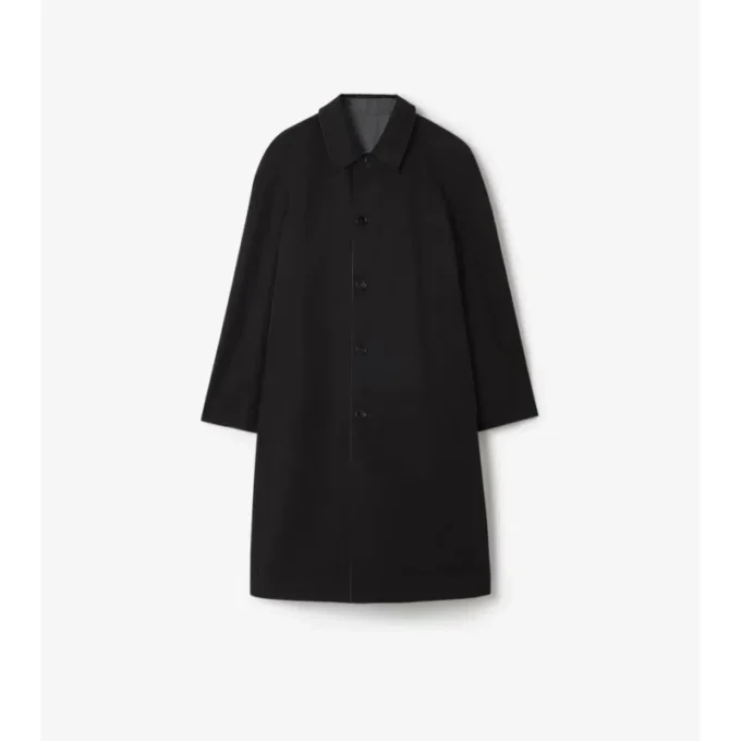 Palton lung reversibil din lână cu imprimeu în carouri Parkbury Car Coat