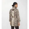 Palton scurt de mașină Stonehaven din bumbac acoperit cu imprimeu de piele de piton Car Coat